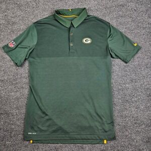 Nike On-Field Green Bay Packers Polo Shirt Men's Small‎ NFL Apparel Short Sleeve